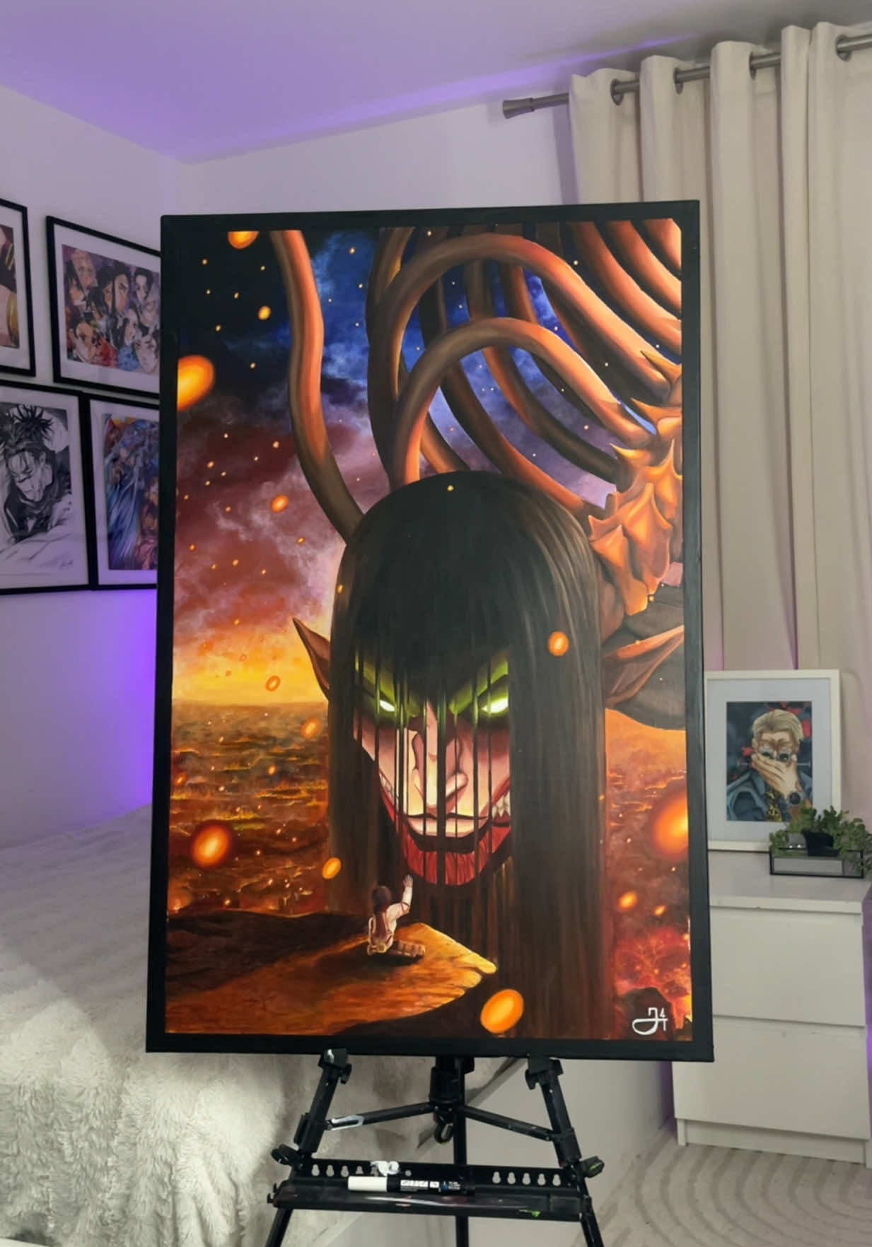 AOT PAINTING #art #fyp #painting #eren #snk 