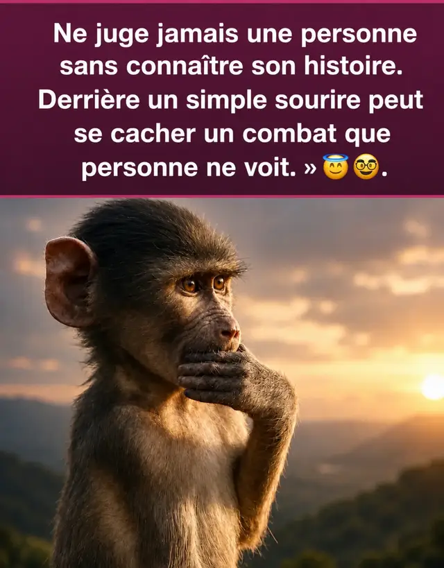 « Ne juge jamais une personne sans connaître son histoire. Derrière un simple sourire peut se cacher un combat que personne ne voit. » Cette citation nous rappelle que chacun a ses luttes invisibles. Prenons un moment pour comprendre les autres avant de porter un jugement. #compassion #empathie #compréhension
