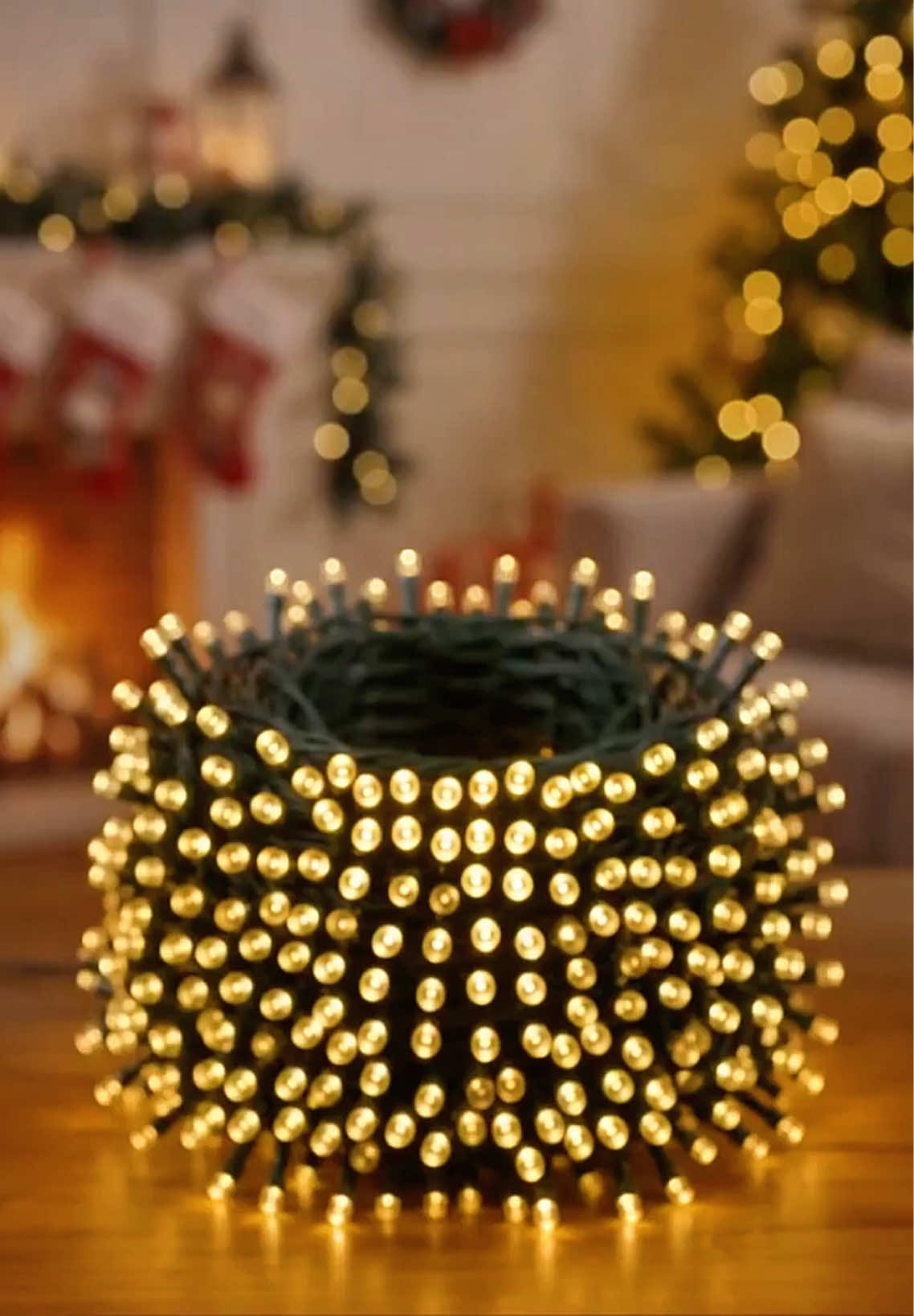 ✨(Pisca Cordão 240 Leds Com Strobo,8 funções 50 metros À Prova Dágua 220V✨