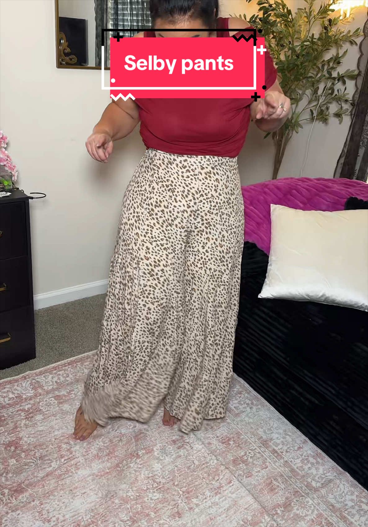 If you love looking put together without sacrificing comfort, these pants are it. 🤎 They’re lightweight, flowy, flattering, and make every outfit feel effortlessly chic. @Petal and Pup #tiktokshopsummersale #PetalAndPup #WideLegPants #LeopardPrint #CurvyFashion
