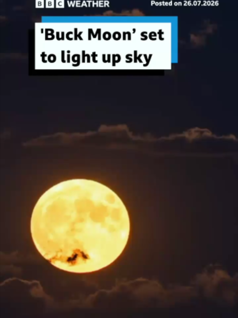 Will you be catching a glimpse? #FullMoon #BuckMoon #NightSky #Space #BBCNews