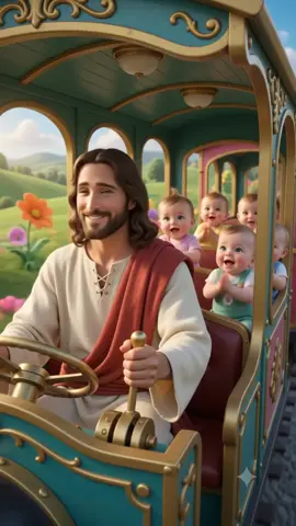🚂✨ Jesus and the babies enjoying a beautiful train ride together, filled with joy, love, and blessings. ❤️👶🙏 How beautiful it is to walk with Jesus and enjoy every moment God gives us. Thank You, Lord, for Your endless love! 🙌✨ Comment Amen if you are grateful for His love! ❤️🙏 #Jesus #GodIsGood #Blessings #Amen #Faith
