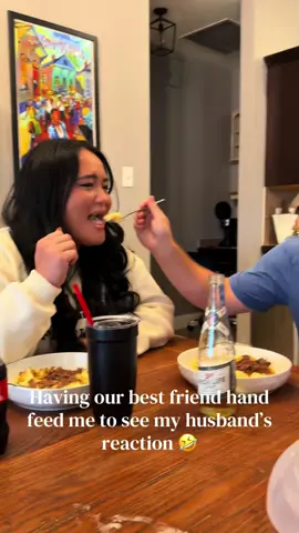 POV:Hand feeding our best friends wife prank…#funny #prank #wife #beatfriends #greenflags 