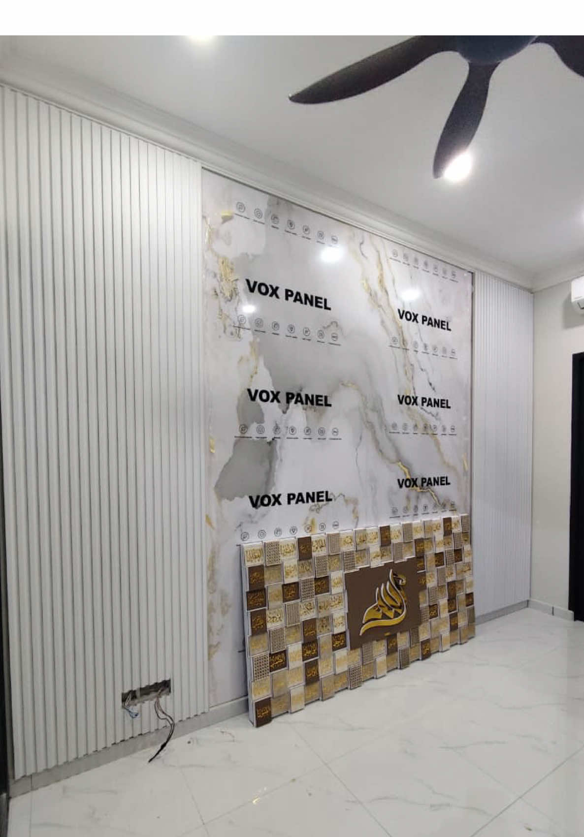 update tentang progress wall decoration ruang solat yg tengah berlangsung sekarang.  #walldecoration #fyp 