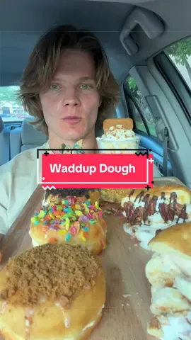 Ice Cream Filled Donuts From @Waddup Dough! #fyp #food #eating #mukbang #donuts 