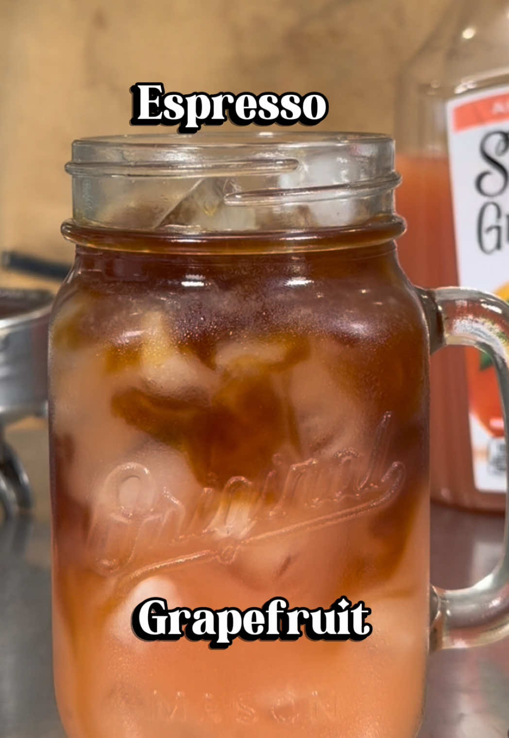 A very special episode of trying espresso with everything. Espresso over grapefruit juice. #espresso #grapefruit #juice 