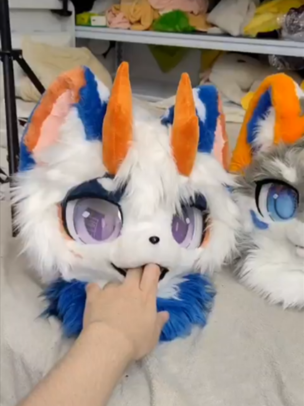 COMMISSIONS OPEN  A closer look at this handcrafted fursuit head! Every commission is made with attention to detail, premium materials, and designed to match your character as accurately as possible. Ready to bring your fursona to life? Send me your reference sheet to reserve your commission today! #Fursuit #FurryMaker #CustomSuit #FursuitArtist #FurryCommunity