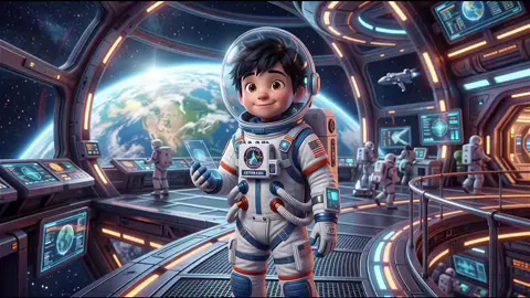 🚀 يوم مع رائد فضاء صغير | رحلة إلى القمر 🌙 | قصص أطفال