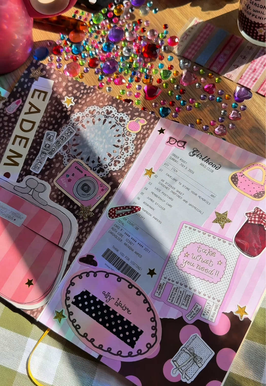 dedicated to my love of being a girl 🥰💗🍒🧚‍♀️🌈⭐️ #scrapbooking #journal #journaling #journalwithme #junkjournal 
