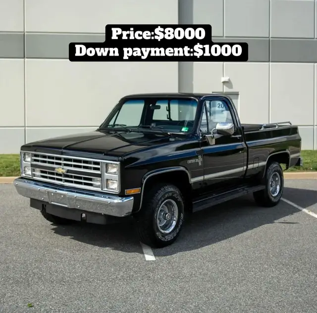 This 1987 Chevrolet V10 Custom Deluxe Fleetside pickup was sold to its original owner in February 1987, and it is powered by a 5.7-liter V8 linked with a four-speed manual transmission and a dual-range transfer case. The truck is finished in Midnight Black over Charcoal vinyl, and features include running boards, a locking toolbox, 15