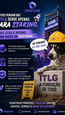 Muitos pensam que o ITLG serve apenas para staking. Mas essa é apenas uma parte da história. O ITLG foi criado para ser a base do ecossistema InterLink. Assim como uma construção precisa de uma fundação forte, a InterLink começa com o InterLink Genesis. É ele que ajuda a garantir uma rede sustentável, descentralizada e preparada para crescer no longo prazo. #InterLink #ITLG #ITL