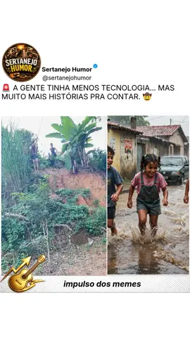 🌾 Nem toda evolução faz a gente sentir menos saudade do passado. Naquela época, a diversão era encontrar os amigos, brincar até escurecer e voltar pra casa cansado, mas feliz. Não existia internet para aproximar quem já estava perto. As lembranças eram criadas vivendo, e não só olhando para uma tela. E você... 👇 Se pudesse voltar por apenas um dia, escolheria viver um dia de antigamente ou ficaria no mundo de hoje? 💬 Escreve 