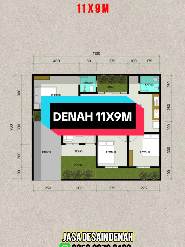 Inspirasi desain denah 11x9m #rumahminimalis #rumah #desainrumah #rumahidaman #denahrumah 