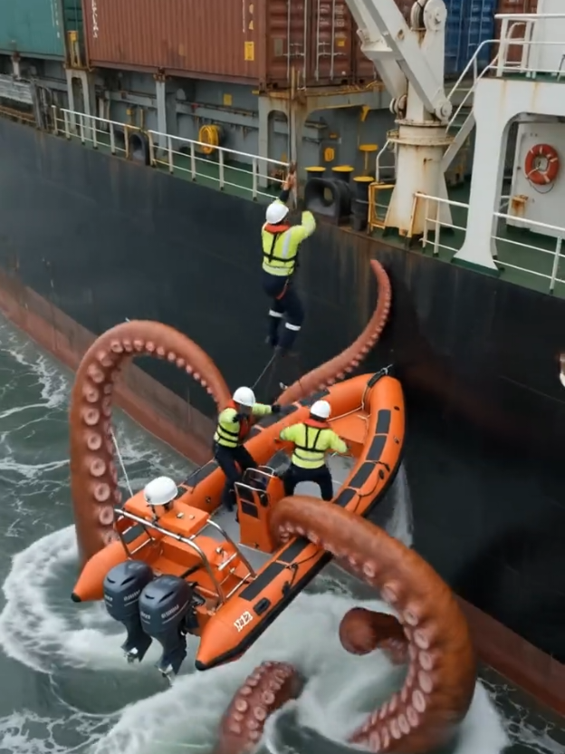 omg 😲 help us plzzz  #sea  #cargoship  #octupus  #northsea  #ocean 