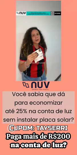@nuvenergia #nuvenergia #nuvclipfy #clipfyleague CUPOM: TAYSERRI  Já ouviu falar nisso? Venha fazer parte você também, venha economizar mais na conta de luz. O CADASTRO É 100% ONLINE! Paga mais de R$200,00 na conta de luz? Quer economizar dinheiro? Conheça a NUV ENERGIA ENERGIA SOLAR POR ASSINATURA ENERGIA SOLAR NÃO É SÓ PARA QUEM TEM PLACA EM CASA!