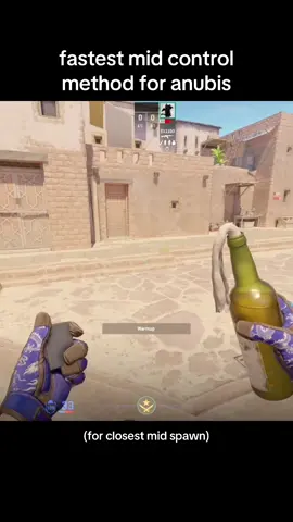 utility for a quick mid push on Anubis, useful for something like a 2 mid 3 A push, blocks the common peek before ct gets there with a molly, then back mid smoke, and a flash for the mid player who will likely push door after being blocked off #counterstrike #cs2 #utility #lineup #gaming