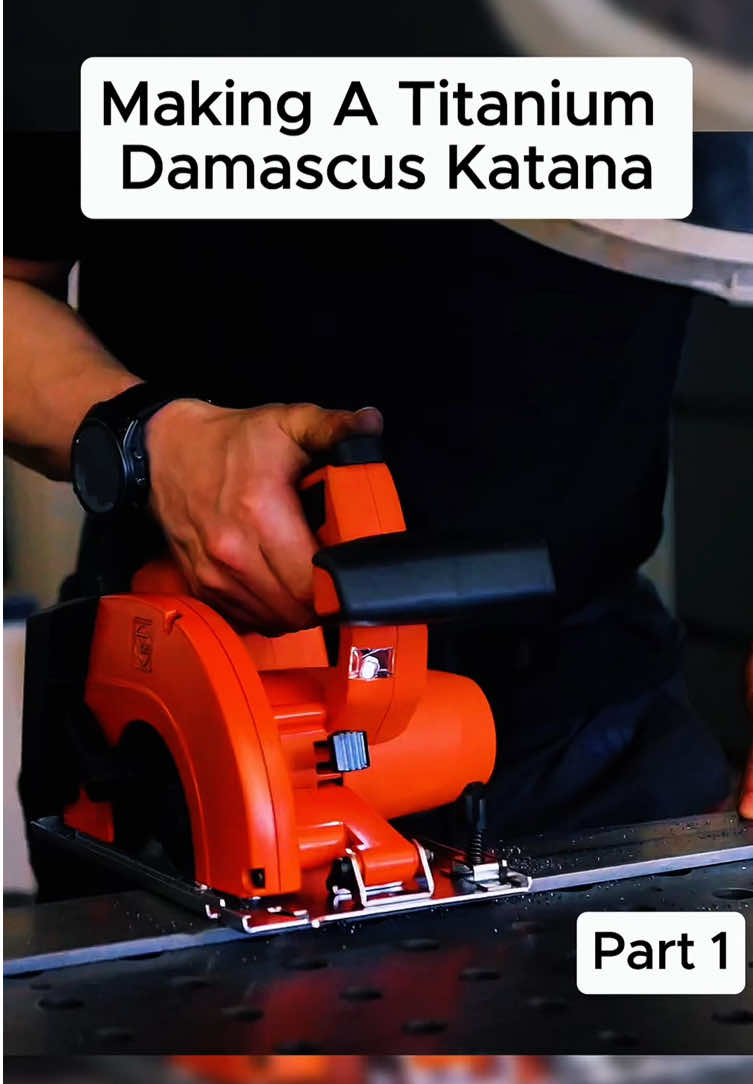 Making a Titanium Damascus Katana	#Katana #DamascusSteel #Blacksmith #Forging #Metalworking part 1