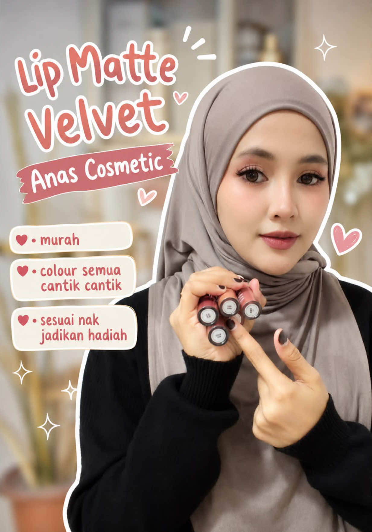Tak susah pon bahagiakan seorang wanita 😜💄 #fyp #giftideas #lipvelvet #anascosmetics #anaslipmatte 