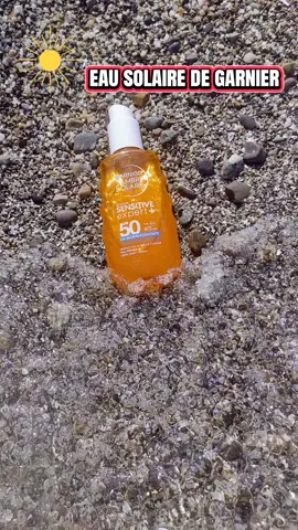 eau solaire de chez garnier  résiste au sable eau et sueur. @Garnier France  #pourtoi #tiktokshop #offrespourtoi #garnier #beauty 