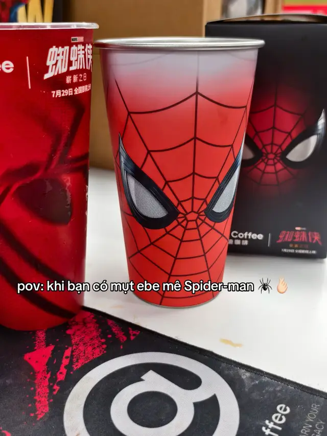 Cốc Spider-man đổi màu theo nhiệt độ nước 🕷️🆘 Nhận order chính hãng Cotti Coffe bên Trung lun ạ 🫰🏻 Hàng limited nên mng tranh thủ order nha 🆘