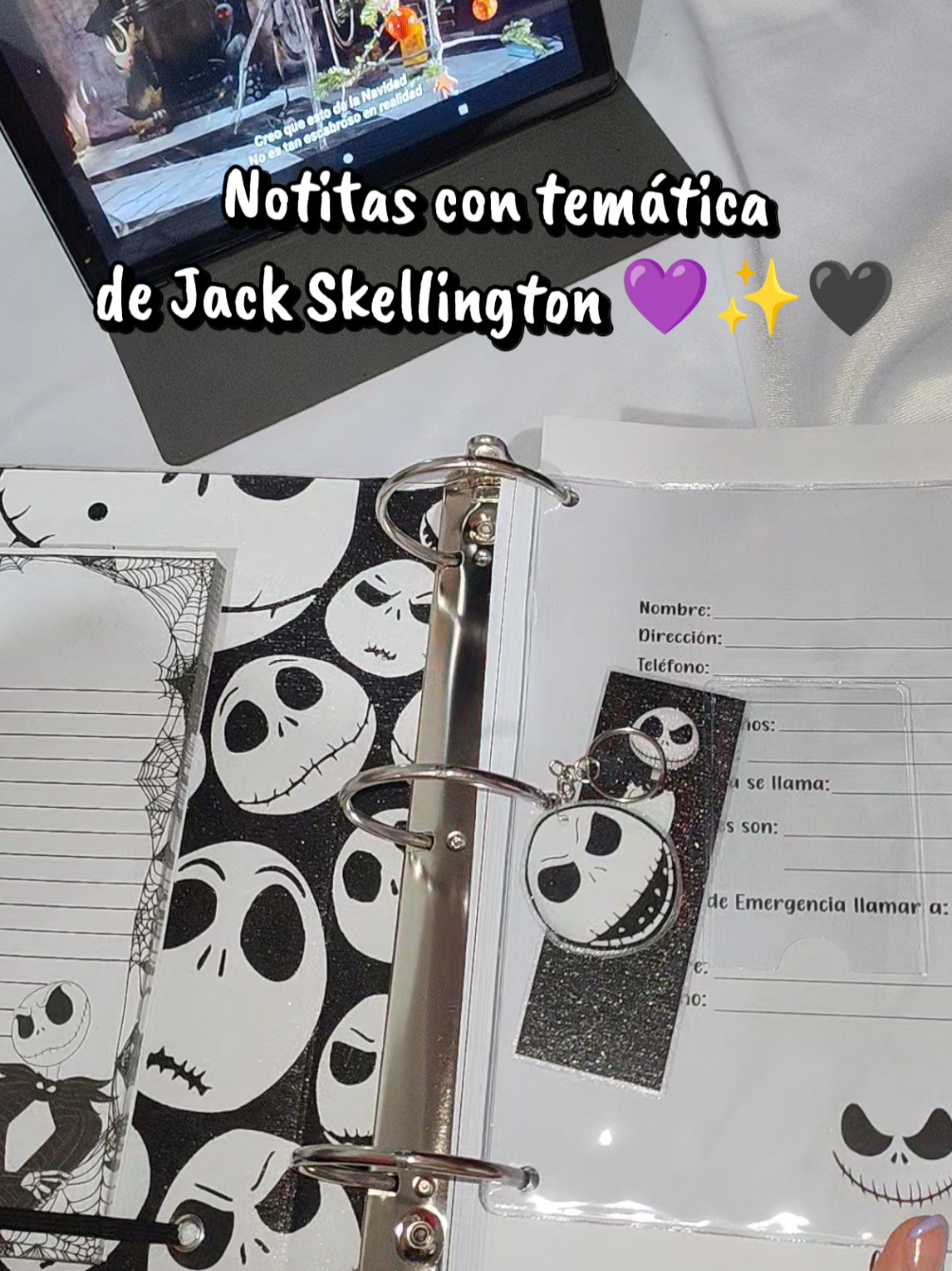 Estas hojas de notita fueron diseñadas para combinar con toda la temática de Jack Skellington 🖤 Te gustaron? 💜✨🖤#jack #jackskellington #costarica🇨🇷 #halloween 