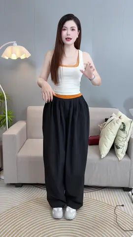 Quần Dáng Thụng Vải Gió Nhăn Form Rộng Xếp Ly Unisex 