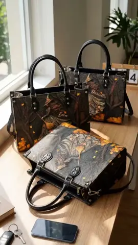 🔮✨ Elevate your spooky-chic vibe instantly. Grab this personalized leather bag with a bewitching art print for a whimsical daily staple 🧙 #SpookyWitchGift #PersonalizedLeatherBag #MacornerFind