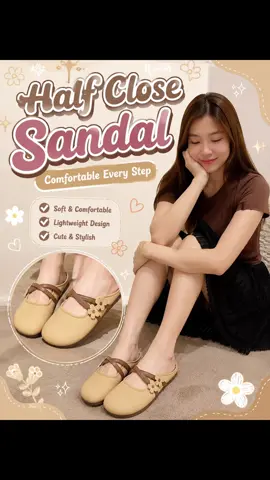 New Women Slip On Half Close Sandals #sandals 