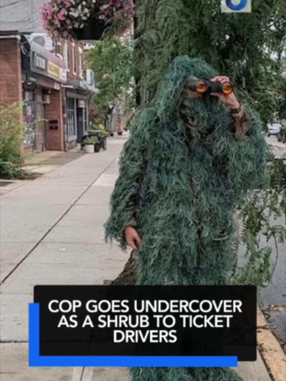 The Dunellen Police Department said an officer disguised himself as a shrub during a distracted driving enforcement detail on North Washington Avenue. The operation targeted drivers who were violating New Jersey’s handheld cell phone law in the busy thoroughfare. #cop #undercover #ticket #fyp