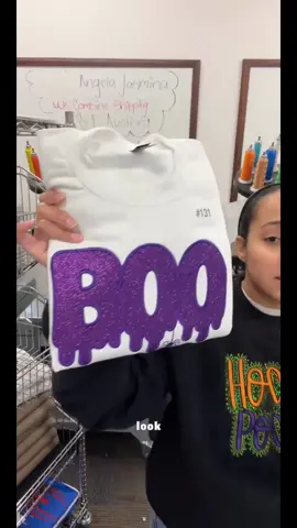 Boo Glitter Embroidered Halloween Sweatshirt
