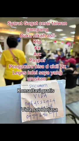 Jasa urus cerai taiwan @Vida_Cendoljasataiwan @Vida_Cendoljasa02 @Vida_cendoljasa @VIDA_CENDOLJASA_TAIWAN4 