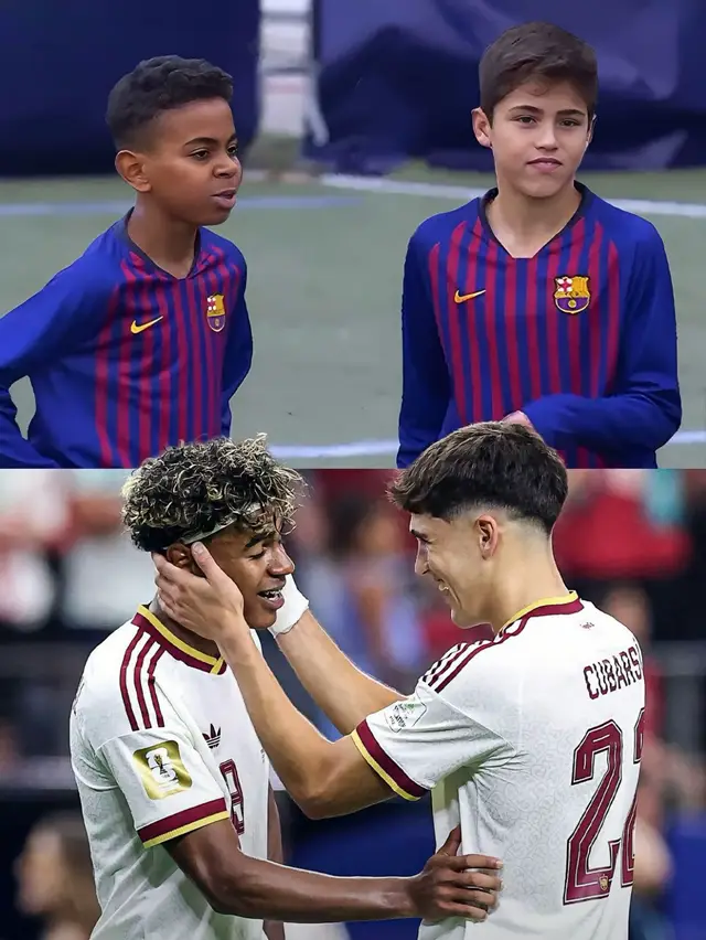 Through the years best friends  @Lamine Yamal #barcelona #lamineyamal #paucubarsi 