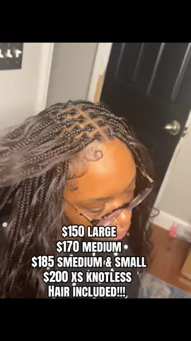 ✨ Your next hairstyle starts here 💕✨ Ready for a new look? Message me to book your appointment today! ❤️ ✅ Availability Open   💎 Hair Included   ✨ New Clients Always Welcome   💕 Quality Service & Neat Work   📍Travel Appointments Available   🔥 Protective Styles, Braids & More Whether you're getting ready for a special event or just want a fresh new style, I've got you covered. Spots fill up quickly, so don't wait to secure your appointment! 📩 Send a message for pricing, availability, and booking information. I can't wait to have you in my chair! ❤️#knotless #bohobraids #repost #goviral #fyp 