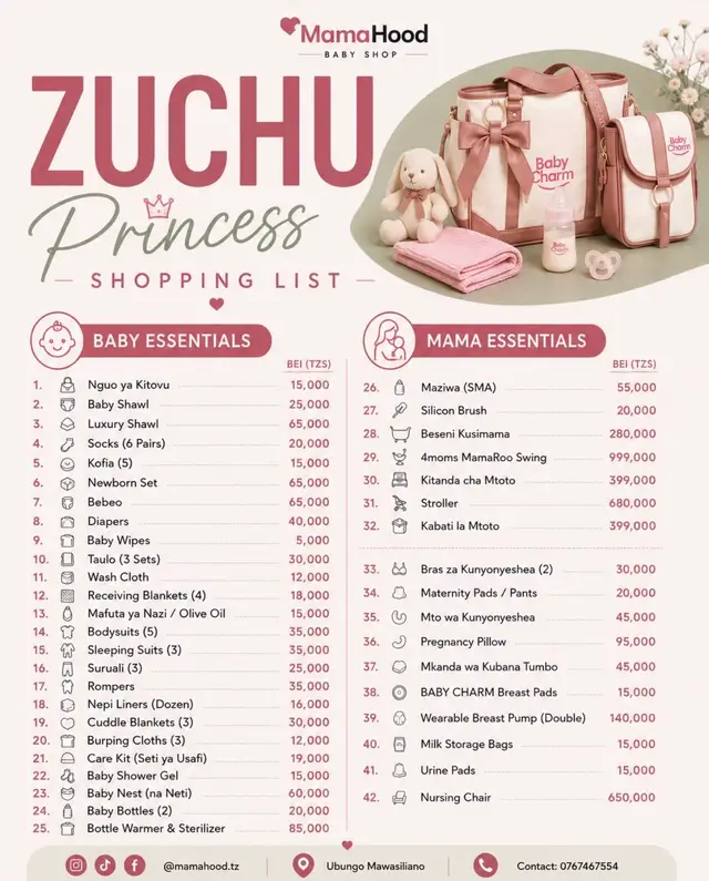Tazama Bei Ya shopping ya zuchu ya uzazi