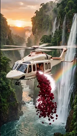 Lost in paradise with you 🌊🚁🌹 Wait for the flower explosion!#tropicalparadise⁠ ⁠#helicoptertour⁠ ⁠#luxuryaesthetic⁠ ⁠#romanticreels⁠ ⁠#aianimation⁠