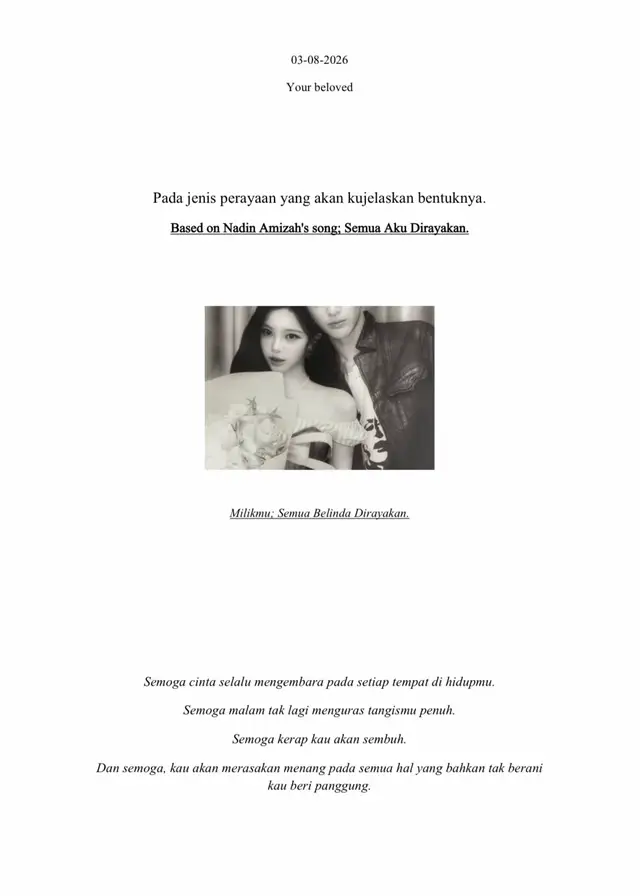 Kau patut tuk dirayakan, Belindaku @bee.