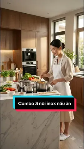 Bộ 3 nồi inox đủ size (16-18-24) #nồi inox nấu ăn . Nồi inox bền đẹp đủ size #nồi_inox 