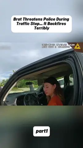 Brat Threatens Police During Traffic Stop... It Backfires Terribly.#foryou #fyp #cops #bodycam #policeofficer