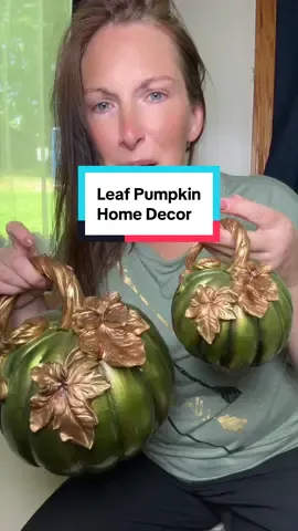 These pumpkins with leaves I call my fancy home decor @QVC, Inc #homedecor #decor #falldecor 