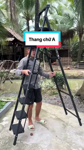Thang gấp gọn chữ A thép carbon 7-8 bậc ##phubinhdan63 #thanggapgon #thangthep 