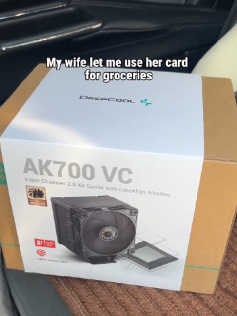 POV: When my wife wants me help with the groceries... #deepcool #ak700vc #ak700 #airflow #gamingpc #techtok #pcbuild #techtoktips #meme #ram #gpu #fyp #fypシ