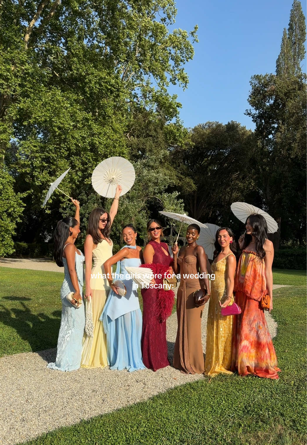 We understood the assignment 💅 #weddingguest #outfits #weddingguestdress #destinationwedding #tuscanyweddings 
