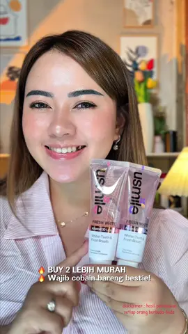 Odol rasa parfum? YES, bisa dong 😍✨ Usmile bikin sikat gigi jadi lebih menyenangkan dengan aroma fresh yang bikin nagih 🪥💫 Bye-bye bau mulut, hello fresh smile!  @usmile Indonesia Official Shop  #usmileid #pastagigiusmile #freshwhite #usmileodolparfum 