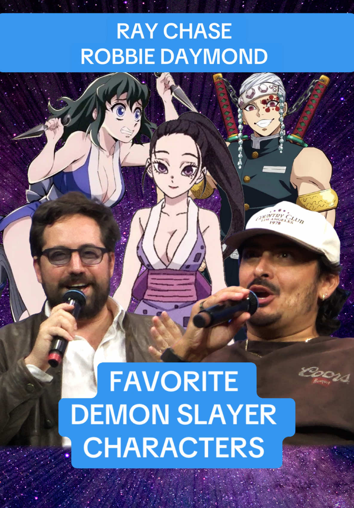 Who are your favorite Demon Slayer characters? 🤔 #raychase #robbiedaymond #demonslayer #anime #galaxycon 
