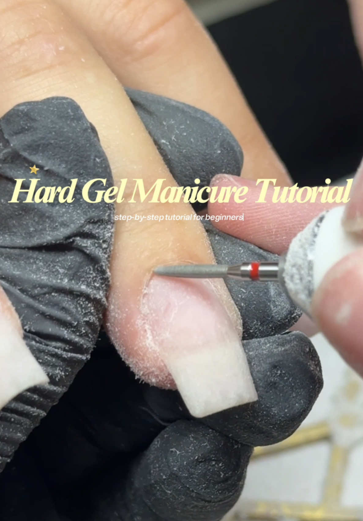hard gel manicure tutorial ✨ #nailtok #nailsoftiktok #nailtutorial #hardgelnails #hardgelmanicure 