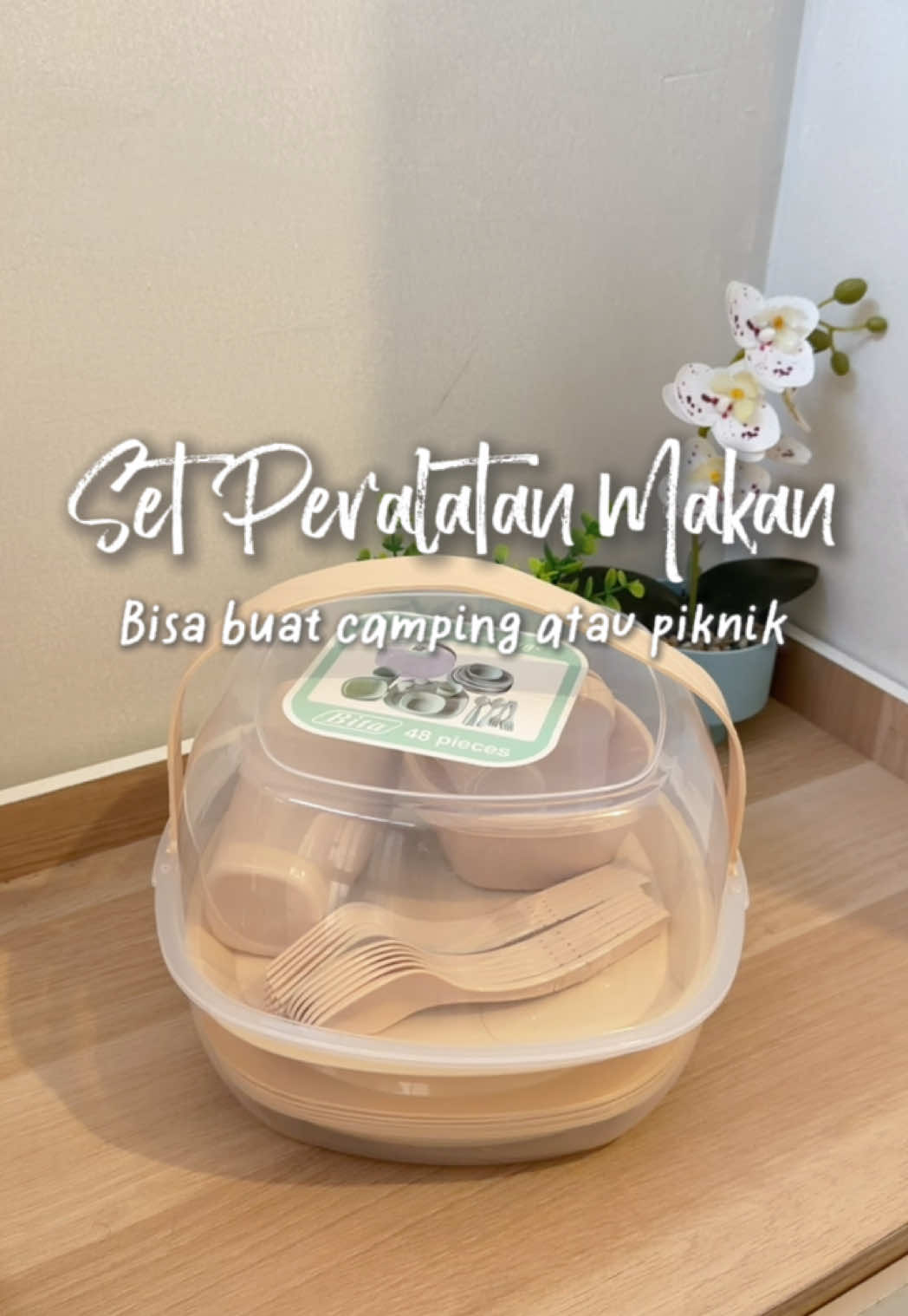 Mana warnanya estetik,cocok buat dipakai camping ala2 estetik juga✨ #setperalatanmakan #peralatanmakan #camping #piknik 