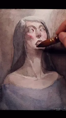 Draw solid form&structure first, then paint. #artschool #watercolourportrait #headdrawing