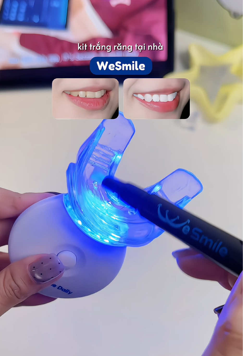 Có kit trắng răng tại nhà Wesmile là khỏi cần đi đâu làm trắng hé hé #kittrangrang #kittrangrangwesmile #trangrangtainha #chamsocrangmieng #TikTokShop88 