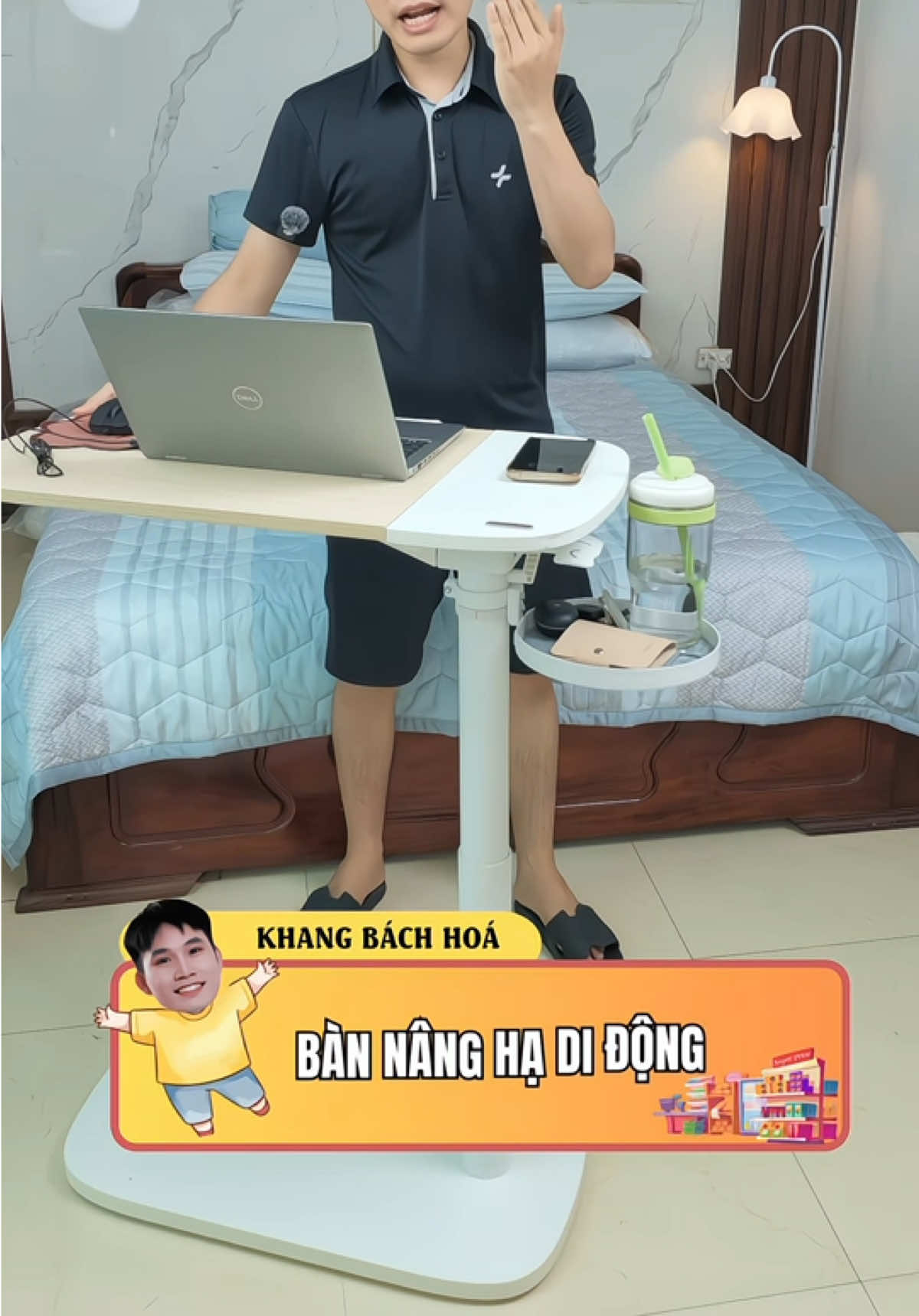 Bàn nâng hạ di động đa năng#khangbachhoa #bannangha #leafmovingsidetable #review #fyp 