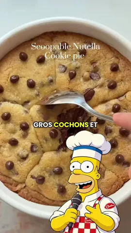 Homer cuisine un gâteau cookie nutella #tiktokfrance #fyp #viral #FoodTok #homersimpson